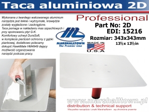 Taca 2D 343x343 13-1/2 x13-1/2in aluminiowa Pro, uchwyt DuraSoft