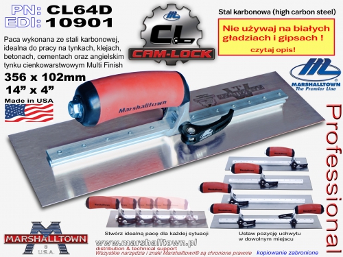 CL64D CAM-LOCK 356x102mm - stal karbonowa, paca finiszowa (14x4)