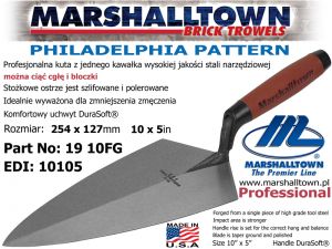 1910FG 254x127mm, wzór Philadelphia, DuraSoft, kielnia profesjonalna Marshalltown
