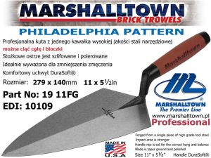 1911FG 279x140mm, wzór Philadelphia, DuraSoft, kielnia profesjonalna Marshalltown