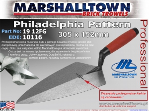 1912FG 305x152mm, wzór Philadelphia, DuraSoft, kielnia profesjonalna Marshalltown
