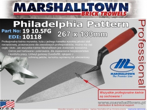 19 10.5FG 267x133mm , wzór Philadelphia, DuraSoft, kielnia profesjonalna Marshalltown