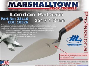 33L10 254x118mm, wzór London, Leather, kielnia profesjonalna Marshalltown