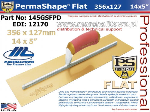 145GSFPD 356x127mm PermaShape Flat, złota stal