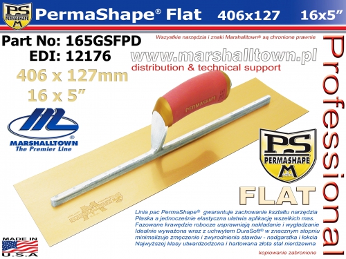 165GSFPD 406x127mm PermaShape Flat, złota stal