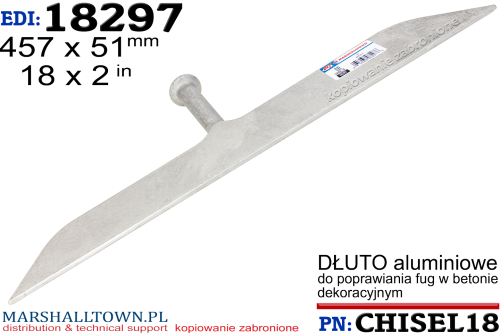 DŁUTO 457x51mm - do poprawiania fug w betonie dekoracyjnym i rowkowania