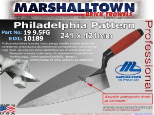 19 9.5FG 241x121mm, wzór Philadelphia, DuraSoft, kielnia profesjonalna Marshalltown