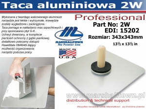 Taca 2W 343x343 2W 13-1/2 x13-1/2 aluminiowa Pro, uchwyt drewniany