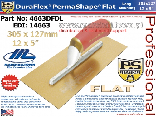 4663DFDL 305x127mm PermaShape Flat DuraFlex, złota stal, long mounting