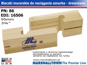 Bloczki drewniane 86 do naciągania sznurka murarskiego