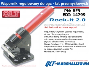 Wspornik regulowany BF9 Rock-lt 2.0 do pac, łat przemysłowych (głowica obrotowa)