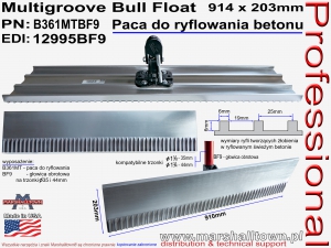 Multigroove 914x203mm B361MTBF9 - paca z głowicą obrotową do ryflowania betonu