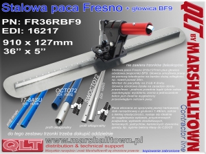 FR36RBF9 910x127mm zestaw Fresno, jasna stal, bez trzonków