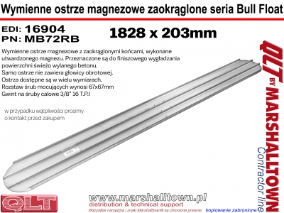 MB72RB 183cm lizak magnezowy (ostrze) seria Bull Float